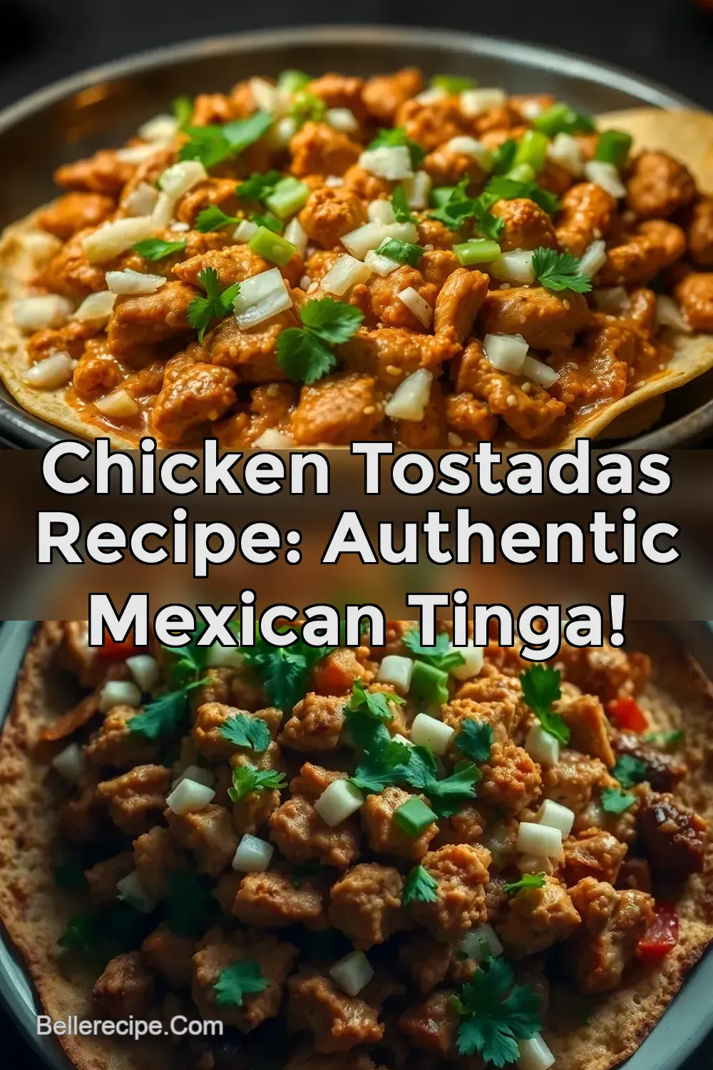 Chicken Tostadas Recipe: Authentic Mexican Tinga! : PIN FOR LATER Chicken Tostadas Recipe: Authentic Mexican Tinga!