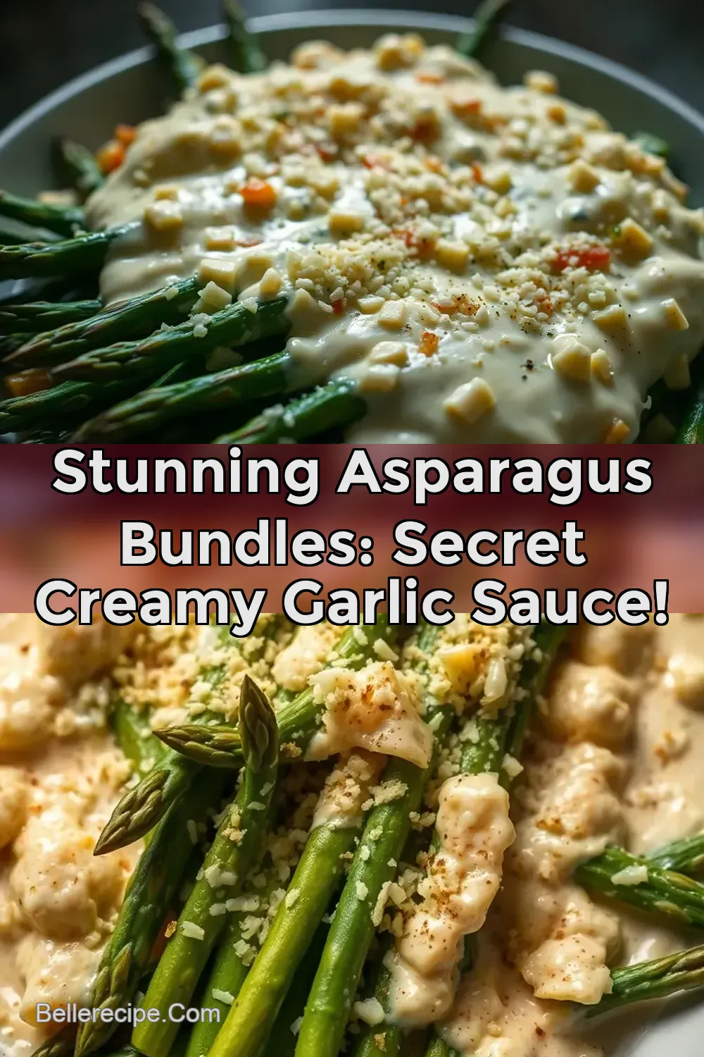 Stunning Asparagus Bundles: Secret Creamy Garlic Sauce! : PIN FOR LATER Stunning Asparagus Bundles: Secret Creamy Garlic Sauce!