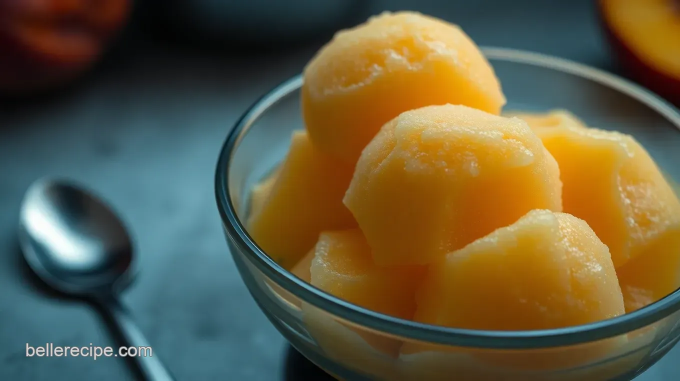Easy & Juicy Peach Sorbet Recipe: The Summer Treat You' ll Love! Heavenly Peach Sorbet: A Burst of Summer in Every Scoop!