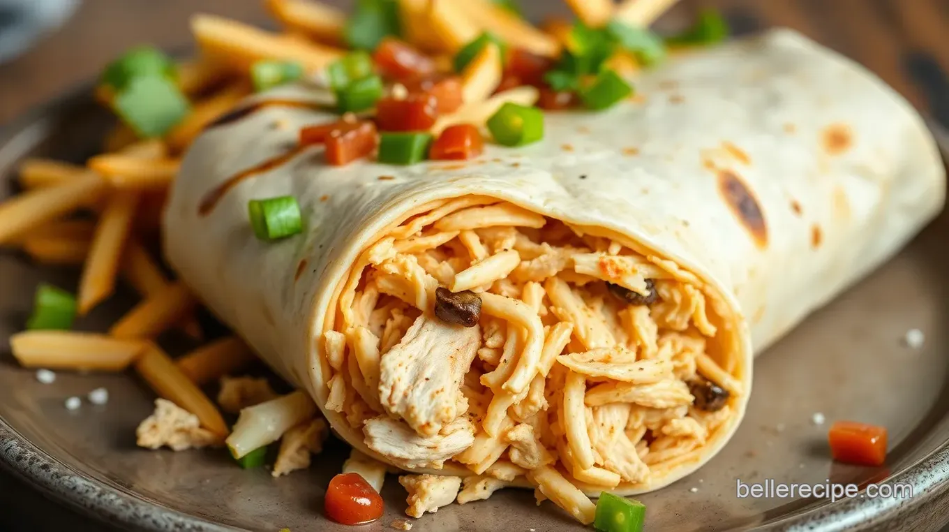 Homemade Taco Bell Shredded Chicken Burrito