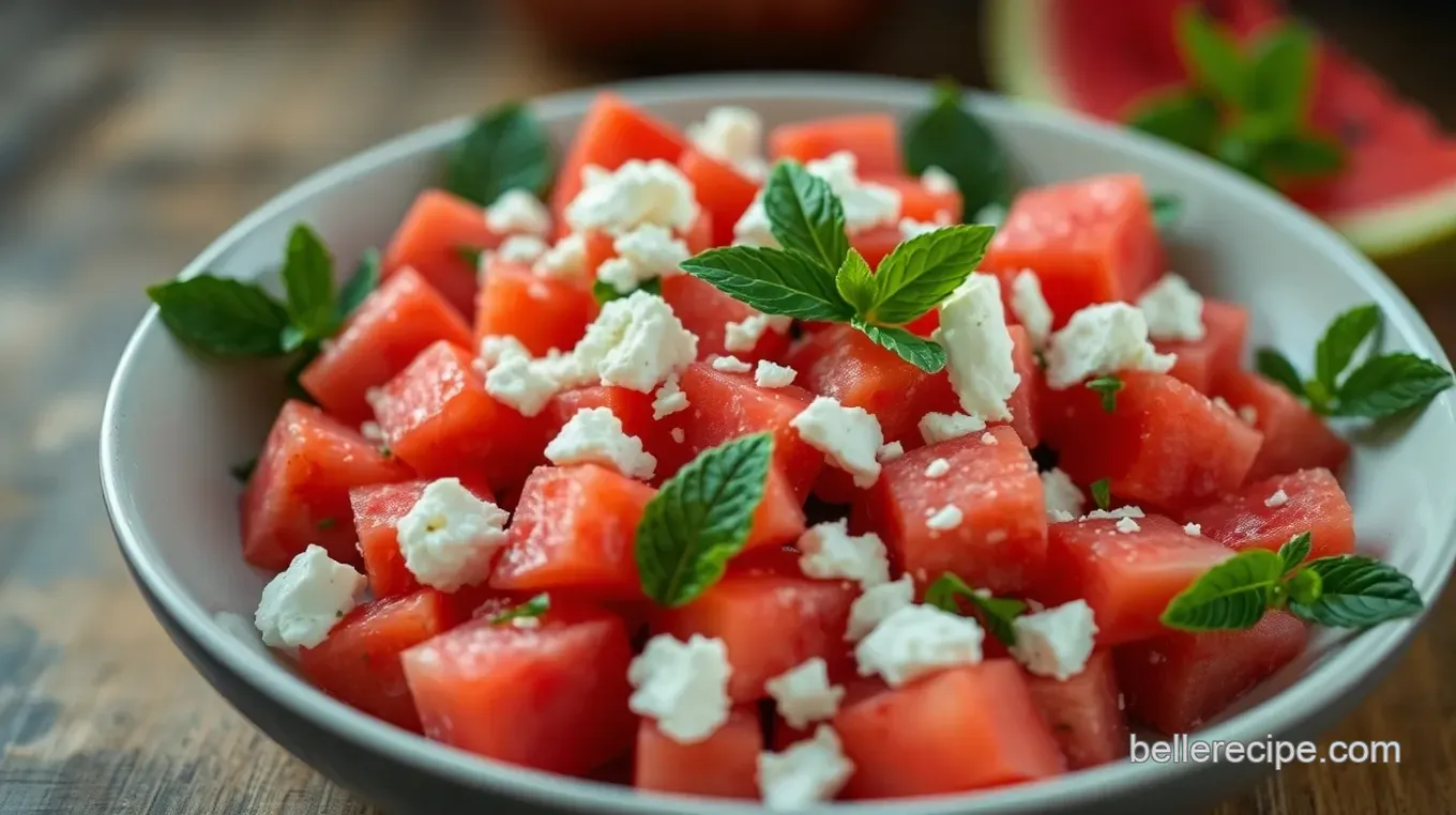 Easy & Refreshing Watermelon Feta Salad with Mint: My Summer Staple Refreshing Watermelon Feta Salad with Mint