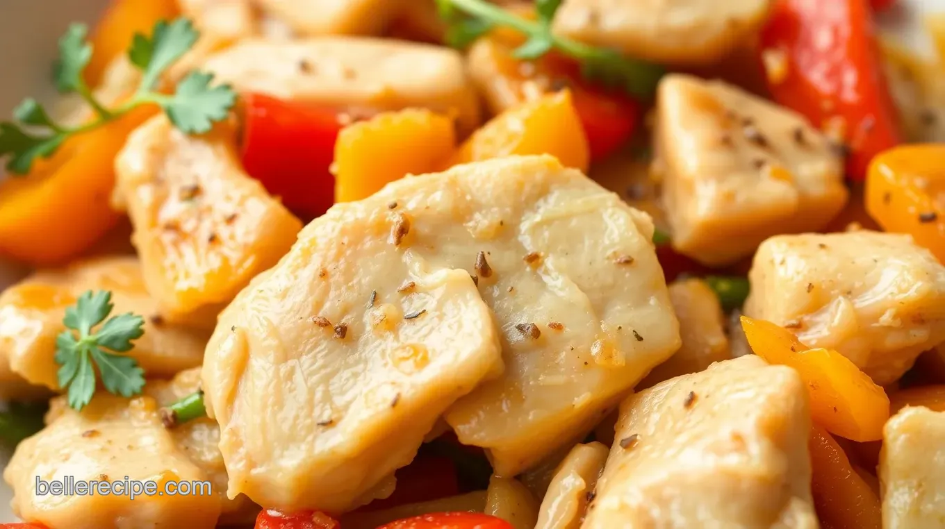 Sautéed Chicken and Bell Peppers with Garlic and Basil