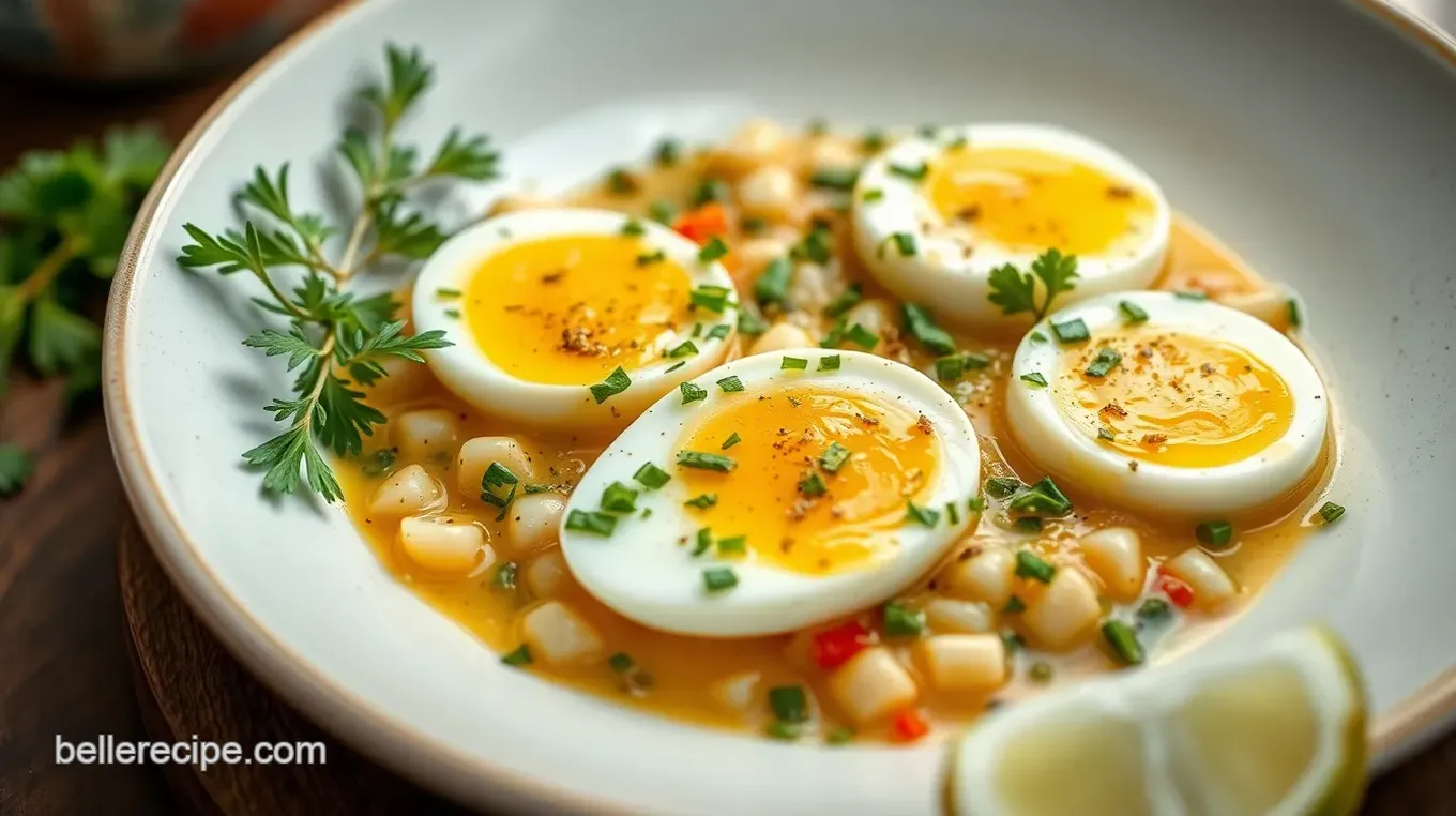 Corbina Eggs with Herb Infusion