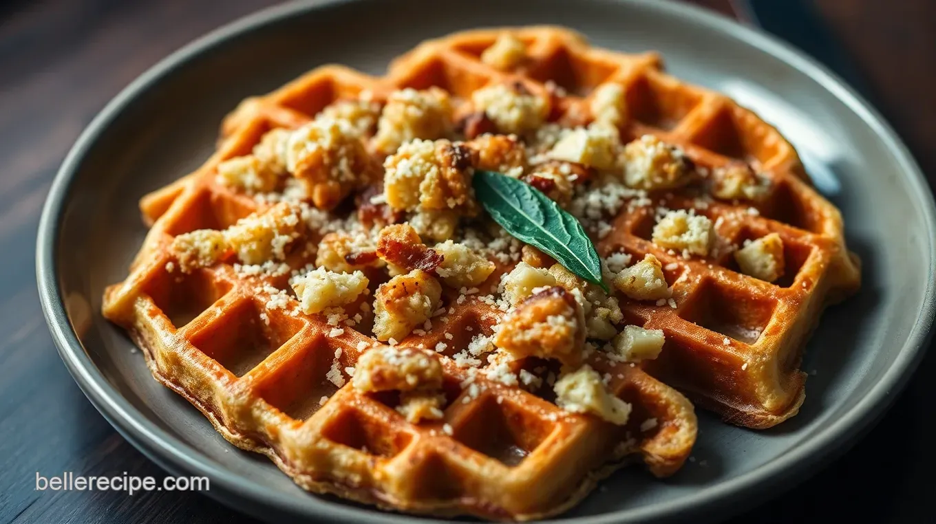 My Savory Stuffing Waffle Recipe: A Delightful Thanksgiving Treat Savory Stuffing Waffles with Sage and Parmesan