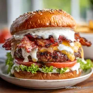Crack Burger Recipe for 4 Servings with Bacon and Ranch