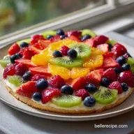 Fruit Pizza Recipe with Soft Cookie Crust