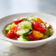 Creamy Cucumber and Tomato Salad with Tangy Dressing