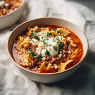 Crock Pot Lasagna Soup with Lean Beef for 8 Servings