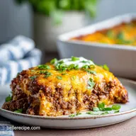Ground Beef Enchilada Casserole Recipe: Golden Baked for 8 Servings