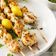 Lemon Herb recipe chicken skewers with Tzatziki Drizzle