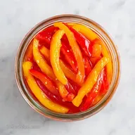 Pickled Bell Peppers: Shatter Crisp