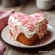 Pink Heart Cake with Vanilla Frosting for 13 Servings