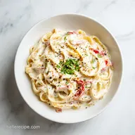 Skinny Fettuccine Alfredo Recipe for 4 Servings