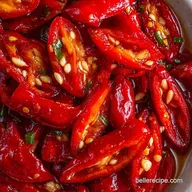 Spicy Red Pepper Pickles in 10 Minutes