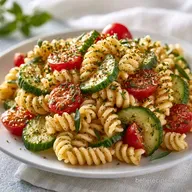 Zesty Cucumber Pasta Salad for 8 Servings