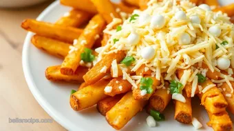 Bake Crispy Fries with Cheesy Boba Topping