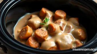 Slow Cooker Sausages with Creamy Gravy