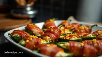 Tex-Mex Armadillo Eggs Recipe: Spicy Stuffed Jalapeños Wrapped in Bacon recipe card