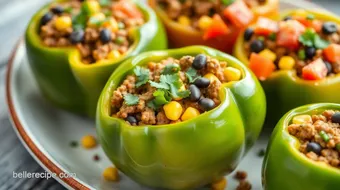 Taco Stuffed Bell Peppers: An Easy and Flavorful Family Dinner! recipe card