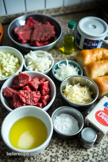 Classic Philadelphia Cheesesteak ingredients