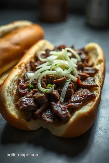 Classic Philadelphia Cheesesteak presentation