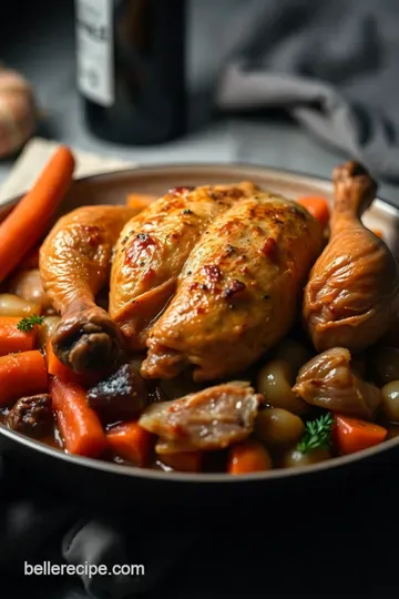 Cocotte-Braised Guinea Fowl: A Rustic Delight presentation