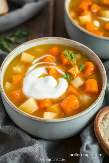 Czech Dill and Sour Cream Soup presentation