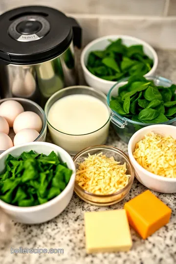 Creamy Sous Vide Egg Bites with Spinach and Cheese ingredients