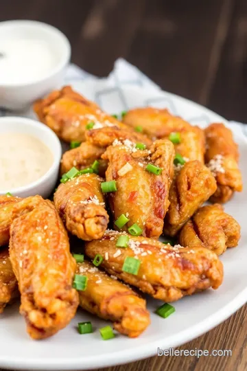 Italian-Style Salad Marinated Fried Chicken Wings presentation