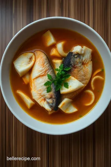 Hearty Fish Head Soup: A Comforting Taste of the Sea presentation