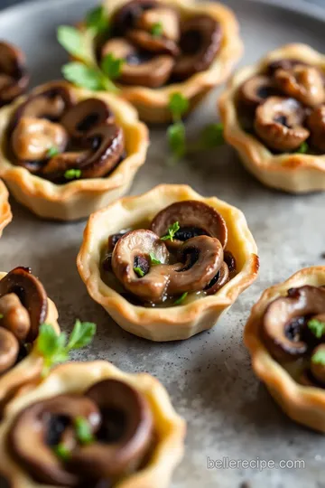 Justalittlebite recipes: 5 Easy Mini Savory Mushroom Tartlets! presentation