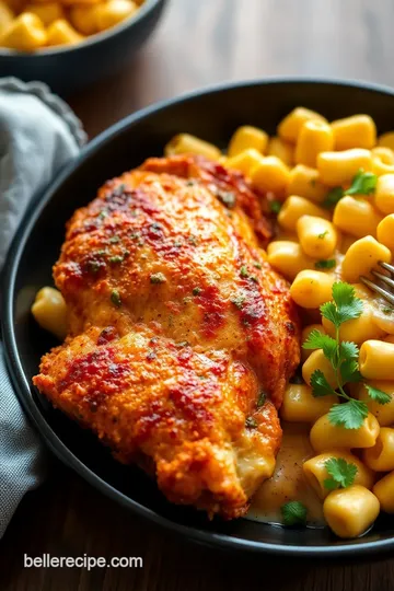 Nashville Spicy Chicken with Creamy Macaroni & Cheese presentation