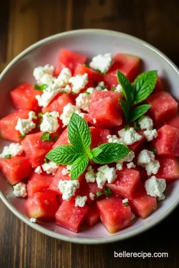 Refreshing Watermelon Feta Salad with Mint presentation