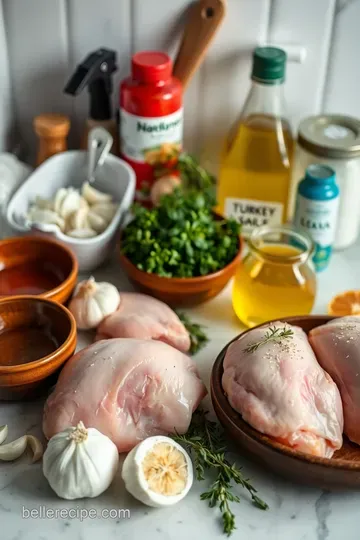 Savory Herb-Roasted Turkey Thighs with Garlic and Thyme ingredients