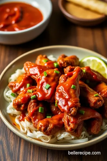 Spicy Korean Q Chicken Wings presentation