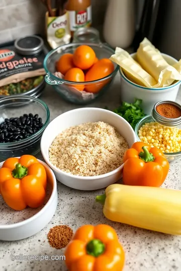 Stuffed Orange Bell Peppers with Quinoa and Black Beans ingredients