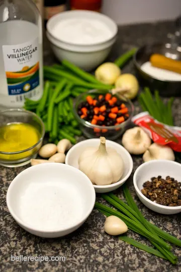Tangy-Fresh Pickled Garlic: A Zesty Jar of Goodness ingredients