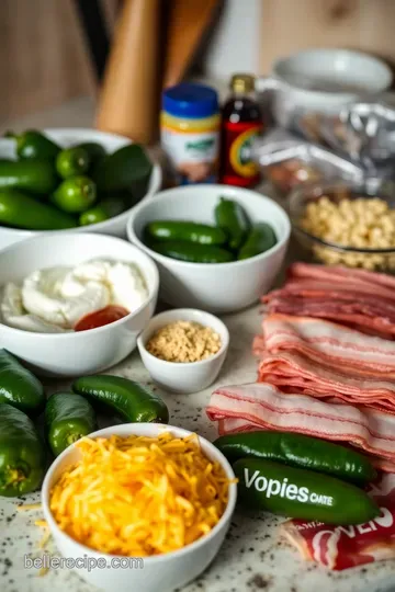 Tex-Mex Armadillo Eggs: Spicy Stuffed Jalapeños Wrapped in Bacon ingredients