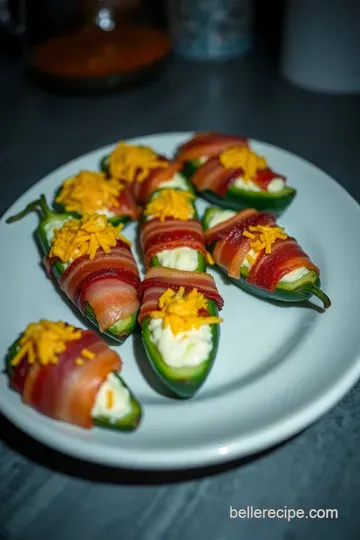 Tex-Mex Armadillo Eggs: Spicy Stuffed Jalapeños Wrapped in Bacon presentation