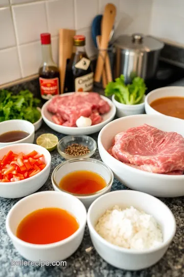 Vietnam Pho Saigon Grilled Steak with Egg Roll ingredients