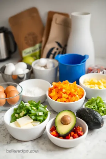 Zesty Bell Pepper and Avocado Omelet ingredients