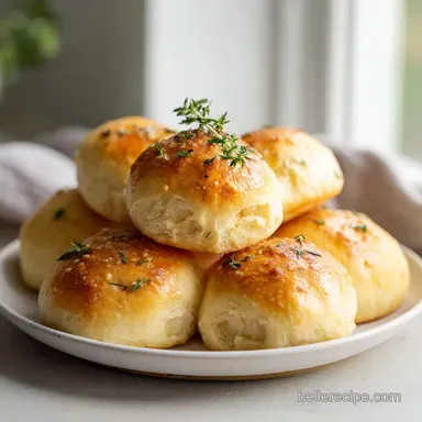 1 Hour Soft Buttery Dinner Rolls with Garlic: Baked