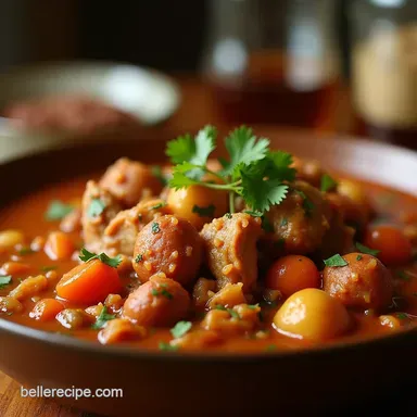 The Deep South Simmer Authentic Chicken and Andouille Sausage Gumbo Recipe Card