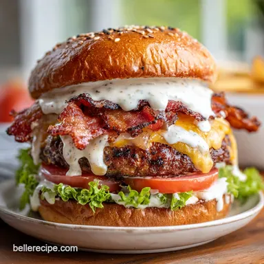 Crack Burger Recipe for 4 Servings with Bacon and Ranch
