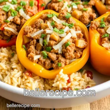 Easy Savory Stuffed Bell Peppers: Comforting Traditional Family Favorite Recipe Card