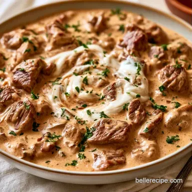 Beef Stroganoff in 30 Minutes Recipe Card