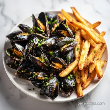 Belgian Moules Frites Recipe: Restaurant-Quality Mussels and Fries Recipe Card