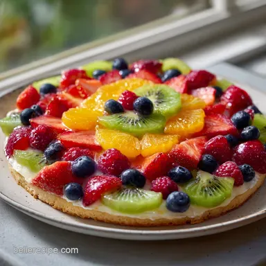 Fruit Pizza Recipe with Soft Cookie Crust
