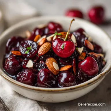 Cherry Recipe with Vanilla and Almonds Baked for 10 Servings Recipe Card