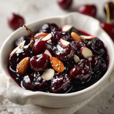 Cherry Recipe with Vanilla and Almonds Baked for 10 Servings